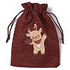 Christmas Theme Jute Cloth Storage Bags ABAG-F010-01B-01-2