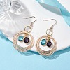 Glass Oval Dangle Earrings EJEW-JE05724-3