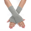 Acrylic Fibers Knitting Long Fingerless Gloves PW-WGAC281-04-1