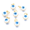 Brass Enamel Charms KK-B024-02G-I-1