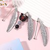 5Pcs Alloy Feather Pendant Bookmarks AJEW-SZ0002-61P-3