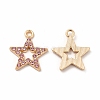 Rack Plating Eco-friendly Alloy Rhinestone Pendants FIND-A025-20G-03-1