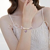 4Pcs 4 Style Natura Mixed Gemstone & Shell Beaded Bracelets Set with Heart Charms for Women BJEW-TA00242-6