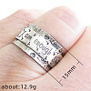 Dandelion with Word Pattern Alloy Finger Rings FS-WG2A4E2-01-2