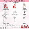 80Pcs 4 Styles Magic Girl Theme Alloy Pendants TIBEP-SC0003-66-2