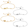4Pcs 2 Colors Brass Chain Bracelet BJEW-GA00002-1