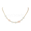 2Pcs 2 Colors Crackle Glass Rondelle Beaded Necklaces NJEW-JN05485-4