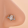 316L Surgical Stainless Steel Clear Cubic Zirconia L-Shaped Nose Rings WG09863-13-1