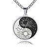 Titanium Steel Men's Creative Sun Moon Yin-Yang Tai Chi Pendant Necklaces PW-WG9B3A0-01-1