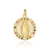 Virgin Mary Theme Brass Micro Pave Cubic Zirconia Pendants PW-WG2DF83-02-1