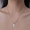 Non-Tarnish 201 Stainless Steel Word Happy Pendant Necklace NJEW-OY001-38-2