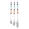 3Pcs 3 Styles 304 Stainless Steel Chain Macrame Pouch Empty Stone Holder Dowsing Pendulums PALLOY-JF02878-1