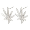 Brass Stud Earring Findings KK-Z099-04P-01-1