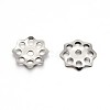 Original Color 304 Stainless Steel Flower Bead Caps STAS-E083-05P-1