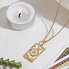 Brass with Cubic Zirconia Pendants Necklaces NJEW-LP0001-45M-G-3