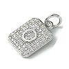 Rack Plating Brass Micro Pave Clear Cubic Zirconia Charms KK-G501-01O-P-2