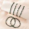 Natural Moss Agate Beaded Stretch Bracelets BJEW-D446-A-44-4