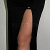 Iron Crystal Rhinestone Elastic Tape Layered Tassel Leg Chains FS-WG04B60-09-1