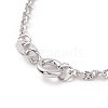 Rhodium Plated 925 Sterling Silver Textured Cable Chains Necklace for Women STER-I021-10P-3