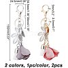 CHGCRAFT 2Pcs 2 Colors Alloy Rhinestone Keychain KEYC-CA0001-28-2