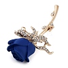 Valentine's Day Rose Flower Zinc Alloy Crystal Rhinestone Brooches JEWB-I031-04C-2