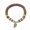 Dyed Synthetic Imperial Jasper & Natural Coconot Beads Stretch Bracelets for Women BJEW-JB11358-3