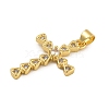 Rack Plating Brass Micro Pave Cubic Zirconia Pendants KK-C074-57G-01-2