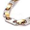 PVD Vacuum Plating 304 Stainless Steel Oval Link Chains Necklace STAS-E160-22GP-2