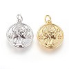 Brass Pendants Rhinestone Settings KK-G364-01-1