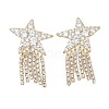 Brass Clear Cubic Zirconia Stud Earrings EJEW-D301-06G-02-4