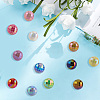 60cs 12 Colors UV Plating Rainbow Iridescent Acrylic Beads PACR-PA0001-11-6