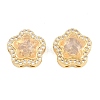 Brass Clear Cubic Zirconia Beads KK-B186-01G-02-1