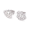 Anatomical Heart 304 Stainless Steel Stud Earrings for Women EJEW-Z017-07P-1