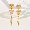 Elegant Copper Tassel Butterfly Stud Earrings AB0877-1