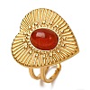 Oval Natural Carnelian Finger Rings RJEW-Q822-21G-03-1