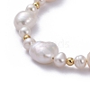 Natural Baroque Pearl Keshi Pearl Beaded Bracelets BJEW-JB05266-01-2