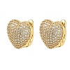 Brass Micro Pave Clear Cubic Zirconia Hoop Earrings EJEW-C182-03G-4