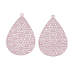 430 Stainless Steel Filigree Pendants X-STAS-S108-25A-04-2