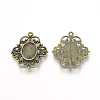 Tibetan Style Alloy Pendant Cabochon Settings TIBE-Q073-72AB-2