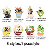 8Pcs 8 Styles Alloy Enamel Pandants ENAM-FP0002-71-6