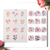 Flower Pattern Polymer Clay Earrings Water Transfer Paper PW-WG76974-03-1