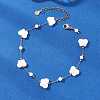 Summer Beach Natural White Shell Link Chain Anklets AJEW-AN00771-03-1
