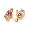 Brass Micro Pave Cubic Zirconia Pendants ZIRC-F134-30G-03-3