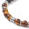 Natural Tiger Eye & Lava Rock Braided Bead Bracelet BJEW-TA00188-01-2