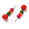 Handmade Wood Beads Multi-Layer Necklaces & Dangle Earrings Set SJEW-A001-01B-5