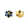 6-Petal Alloy Enamel Bead Caps ENAM-WH0063-04B-1