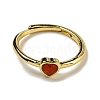 Heart Natural Carnelian Adjustable Rings RJEW-Q818-02G-01-3