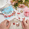 12Pcs 6 Style Alloy Enamel Fortune Cat Charm Locking Stitch Markers HJEW-PH01640-4