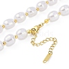 Ion Plating(IP) 304 Stainless Steel & Plastic Imitation Pearl Beaded Necklaces for Women NJEW-K276-20G-2