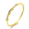 Colorful Cubic Zirconia Rectangle Hinged Bangle BJEW-A136-06G-3